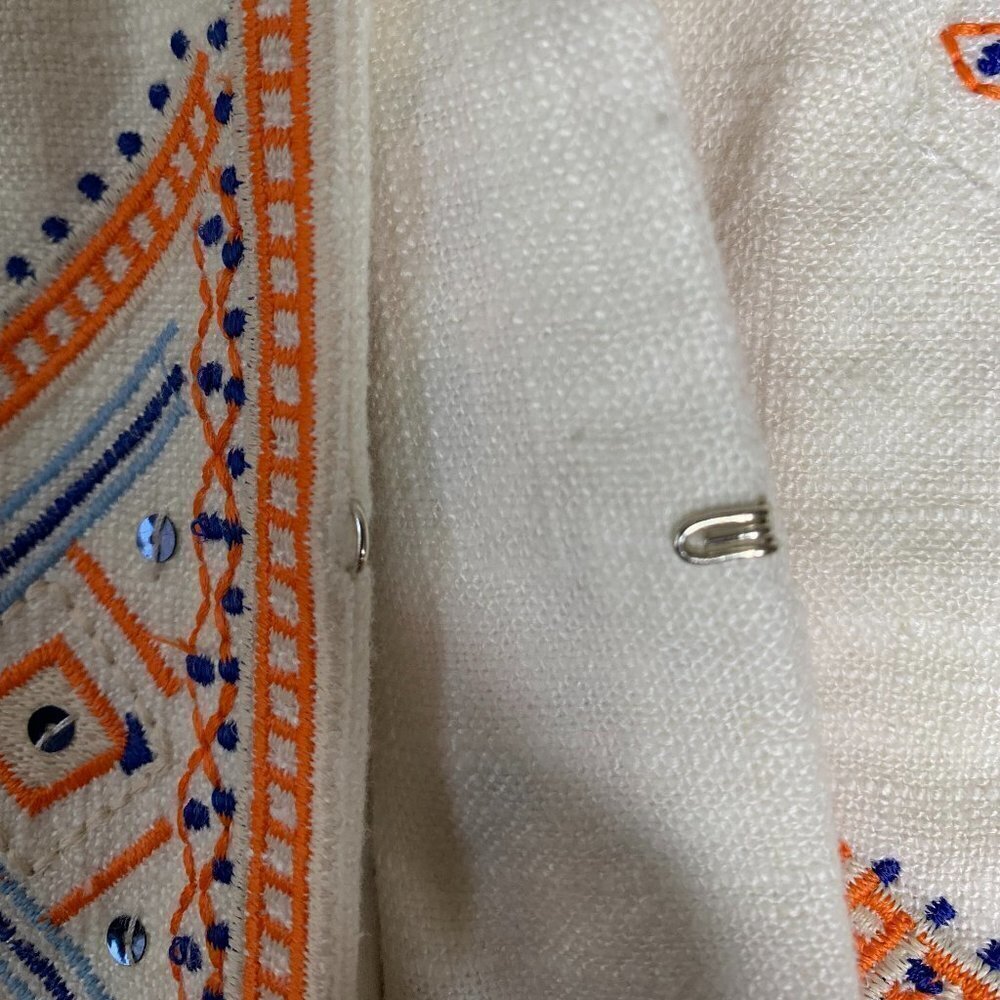 NWT Nurture Ivory Aztec Embroidered Blazer Size M - Picture 8 of 11
